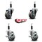 Service Caster 3'' Gray Poly Wheel Swivel 7/8'' Expanding Stem Caster Set 2 Brakes, 4PK SCC-EX20S314-PPUB-2-TLB-2-78 - alternate 4